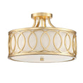 Load image into Gallery viewer, Crystorama - 285-GA - Three Light Semi Flush Mount - Graham - Antique Gold