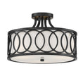 Load image into Gallery viewer, Crystorama - 285-MK - Three Light Semi Flush Mount - Graham - Matte Black