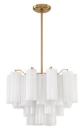 Load image into Gallery viewer, Crystorama - ADD-306-AG-WH - Six Light Chandelier - Addis - Aged Brass