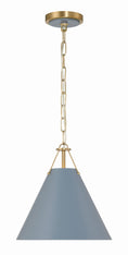 Load image into Gallery viewer, Crystorama - XAV-B8301-VG-BL - One Light Mini Pendant - Xavier - Vibrant Gold / Blue