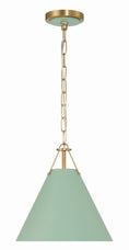 Load image into Gallery viewer, Crystorama - XAV-B8301-VG-GR - One Light Mini Pendant - Xavier - Vibrant Gold / Green