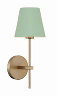 Load image into Gallery viewer, Crystorama - XAV-B8321-VG-GR - One Light Wall Sconce - Xavier - Vibrant Gold / Green
