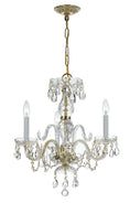 Load image into Gallery viewer, Crystorama - 5044-PB-CL-SAQ - Three Light Mini Chandelier - Traditional Crystal - Polished Brass