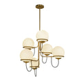 Load image into Gallery viewer, Alba 32-in Aged Brass/Opal Glass 6 Lights Chandelier by Alora Lighting | CH458632AGOP | Alora Lighting