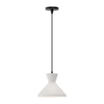 Load image into Gallery viewer, Betty 10-in Matte Black/Opal Glass 1 Light Pendant by Alora Lighting | PD473710MBOP | Alora Lighting