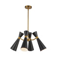 Load image into Gallery viewer, Blake 24-in Matte Black/Aged Gold Socket Chandelier by Alora Lighting | CH574424MBAG | Alora Lighting