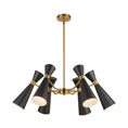 Load image into Gallery viewer, Blake 32-in Matte Black/Aged Gold Socket Chandelier by Alora Lighting | CH574632MBAG | Alora Lighting