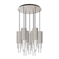 Load image into Gallery viewer, Bordeaux 16-in Brushed Nicket/Clear Ribbed Glass 9-Light Multi Pendant by Alora Lighting | MP502204BNCR-09 | Alora Lighting