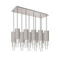 Load image into Gallery viewer, Bordeaux 28-in Brushed Nicket/Clear Ribbed Glass 10-Light Multi Pendant by Alora Lighting | MP502204BNCR-10 | Alora Lighting