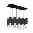 Load image into Gallery viewer, Bordeaux 28-in Matte Black/Clear Ribbed Glass 10-Light Multi Pendant by Alora Lighting | MP502204MBCR-10 | Alora Lighting