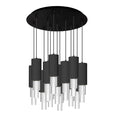 Load image into Gallery viewer, Bordeaux 25-in Matte Black/Clear Ribbed Glass 13-Light Multi Pendant by Alora Lighting | MP502204MBCR-13 | Alora Lighting