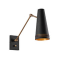 Load image into Gallery viewer, Brickell 5-in Matte Black/Hazelnut Leather 1 Light Wall/Vanity by Alora Lighting | WV342105MBHL | Alora Lighting