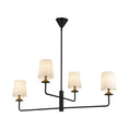 Load image into Gallery viewer, Bridgette 45-in Matte Black/White Linen Socket Chandelier by Alora Lighting | CH497445MBWL | Alora Lighting