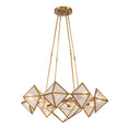 Load image into Gallery viewer, Cairo 30-in Ribbed Glass/Vintage Brass 8 Lights Chandelier by Alora Lighting | CH332830VBCR | Alora Lighting