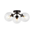 Load image into Gallery viewer, Cassia 15-in Matte Black/Clear Glass 3 Lights Semi-Flush by Alora Lighting | SF549315MBCL | Alora Lighting