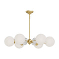 Load image into Gallery viewer, Celia 30-in Brushed Gold/Opal Glass 6 Lights Chandelier by Alora Lighting | CH415330BGOP | Alora Lighting