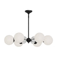 Load image into Gallery viewer, Celia 30-in Matte Black/Opal Glass 6 Lights Chandelier by Alora Lighting | CH415330MBOP | Alora Lighting