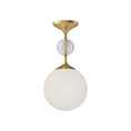 Load image into Gallery viewer, Celia 8-in Brushed Gold/Opal Glass 1 Light Semi Flush Mount by Alora Lighting | SF415308BGOP | Alora Lighting