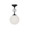 Load image into Gallery viewer, Celia 8-in Matte Black/Opal Glass 1 Light Semi Flush Mount by Alora Lighting | SF415308MBOP | Alora Lighting