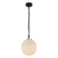 Load image into Gallery viewer, Cherise 12-in Matte Black/Glossy Ribbed Opal Glass Socket Pendant by Alora Lighting | PD579112MBGR | Alora Lighting