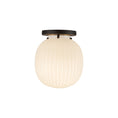 Load image into Gallery viewer, Cherise 7-in Matte Black/Glossy Ribbed Opal Glass Socket Semi-Flush Mount by Alora Lighting | SF579107MBGR | Alora Lighting