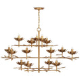 Load image into Gallery viewer, Clementine Low Wide Tiered Chandelier Gold Leaf