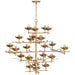 Clementine Tiered Entry Chandelier leaf gold