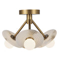Load image into Gallery viewer, Dahlia LED Semi-Flushmount Brass