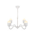 Load image into Gallery viewer, Effie 27-in Antique White/Opal Glass Socket Chandelier by Alora Lighting | CH558427AWOP | Alora Lighting