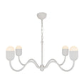 Load image into Gallery viewer, Effie 39-in Antique White/Opal Glass Socket Chandelier by Alora Lighting | CH558439AWOP | Alora Lighting