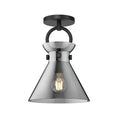 Load image into Gallery viewer, Emerson 9-in Matte Black/Smoked 1 Light Semi Flush Mount by Alora Lighting | SF412509MBSM | Alora Lighting