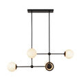 Load image into Gallery viewer, Fiore 42-in Matte Black/Glossy Opal Glass 4 Lights Chandelier by Alora Lighting | CH407342MBGO | Alora Lighting