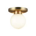 Load image into Gallery viewer, Fiore 6-in Brushed Gold/Glossy Opal Glass 1 Light Semi-Flush by Alora Lighting | SF407306BGGO | Alora Lighting