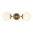 Load image into Gallery viewer, Fiore 18-in Brushed Gold/Glossy Opal Glass 2 Lights Wall Vanity by Alora Lighting | WV407618BGGO | Alora Lighting