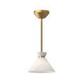 Load image into Gallery viewer, Halston 8-in Brushed Gold/Glossy Opal Glass 1 Light Pendant by Alora Lighting | PD470108BGGO | Alora Lighting
