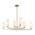 Load image into Gallery viewer, Krysta 35-in Brushed Gold/Opal Glass 6 Lights Chandelier by Alora Lighting | CH424135BGOP | Alora Lighting