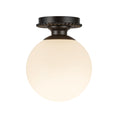 Load image into Gallery viewer, Otis 8-in Matte Black/Glossy Opal Glass Socket Semi-Flush Mount by Alora Lighting | SF430108MBGO | Alora Lighting
