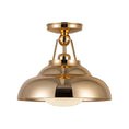 Load image into Gallery viewer, Palmetto 12-in Polished Brass/Glossy Opal 1 Light Semi Flush Mount by Alora Lighting | SF344012PBGO | Alora Lighting
