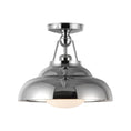 Load image into Gallery viewer, Palmetto 12-in Polished Nickel/Glossy Opal 1 Light Semi Flush Mount by Alora Lighting | SF344012PNGO | Alora Lighting