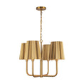 Load image into Gallery viewer, Plisse 23-in Aged Gold 4 Lights Chandelier by Alora Lighting | CH528423AG | Alora Lighting