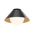 Load image into Gallery viewer, Remy 14-in Matte Black/Opal Glass 1 Light Flush Mount by Alora Lighting | FM485214MBOP | Alora Lighting