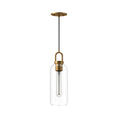 Load image into Gallery viewer, Soji 5-in Aged Gold/Clear Glass 1 Light Pendant by Alora Lighting | PD401505AGCL | Alora Lighting