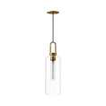Load image into Gallery viewer, Soji 6-in Aged Gold/Clear Glass 1 Light Pendant by Alora Lighting | PD401606AGCL | Alora Lighting