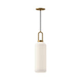 Load image into Gallery viewer, Soji 6-in Aged Gold/Opal Matte Glass 1 Light Pendant by Alora Lighting | PD401606AGOP | Alora Lighting