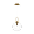 Load image into Gallery viewer, Soji 8-in Aged Gold/Clear Glass 1 Light Pendant by Alora Lighting | PD601608AGCL | Alora Lighting