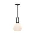 Load image into Gallery viewer, Soji 8-in Matte Black/Opal Matte Glass 1 Light Pendant by Alora Lighting | PD601608MBOP | Alora Lighting