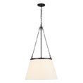 Load image into Gallery viewer, Speakeasy 18-in Matte Black/White Linen 1 Light Pendant by Alora Lighting | PD544517MBWL | Alora Lighting