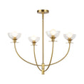 Load image into Gallery viewer, Sylvia 26-in Brushed Gold/Clear Glass 4 Lights Chandelier by Alora Lighting | CH515226BGCL | Alora Lighting