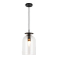 Load image into Gallery viewer, Sylvia 8-in Matte Black/Clear Glass 1 Light Pendant by Alora Lighting | PD515408MBCL | Alora Lighting