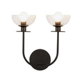 Load image into Gallery viewer, Sylvia 12-in Matte Black/Clear Glass 2 Lights Wall Vanity by Alora Lighting | WV515212MBCL | Alora Lighting
